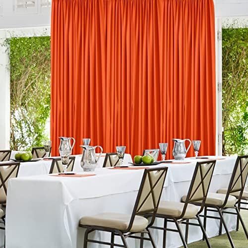 AK TRADING CO. 10 feet x 10 feet Polyester Backdrop Drapes Curtains Panels with Rod Pockets - Wedding Ceremony Party Home Window Decorations - Orange - Image 2