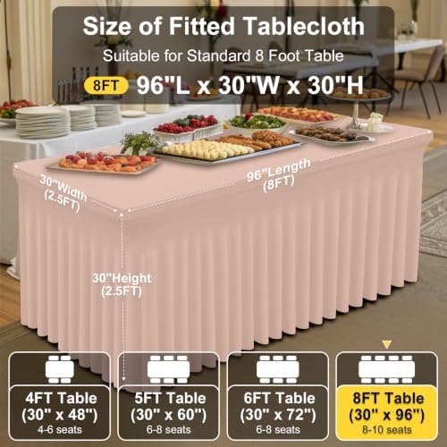 Smiry Spandex Elastic Fitted Table Cloth Skirt for 8FT Rectangle Table - Image 5