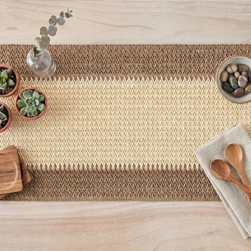 Artoid Mode Coffee Farmhouse Rustic Paper Braided Table Runner, Seasonal Christmas Woven Kitchen Dining Table Decoration for Home Party Decor 12x72 Inch - Image 4