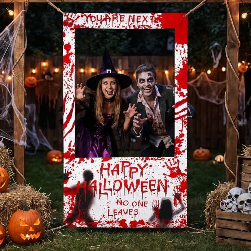 Halloween Photo Booth Props Frame 35 x 69 Large Halloween Picture Backdrop - Image 2