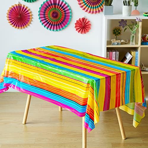 JOYIN 6 pcs Cinco De Mayo Printed Plastic Tablecover w/Multi Color Style (54 x 108 INCHES) for Fiesta, Taco Night, Birthday, and Mexican Themed Party - Image 3