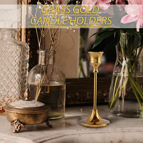 Candlestick Holders,Taper Candle Holder for Candlesticks Gold Brass Vintage Candle Stick Candle Holder Candelabra Candle Holder for Fireplace Party Dining Home - Image 6