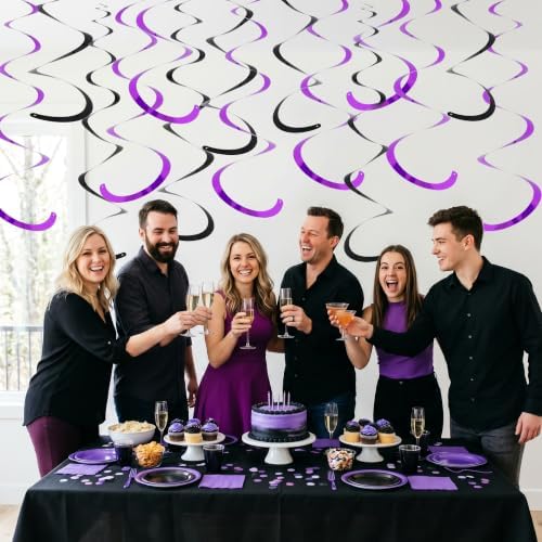 BEISHIDA 30Pcs Black Purple Hanging Swirls for Birthday Halloween Supplies - Image 4