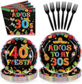 96 Pcs Adios to My 30S Party Decorations for Adults, Serves 24 by Greencian