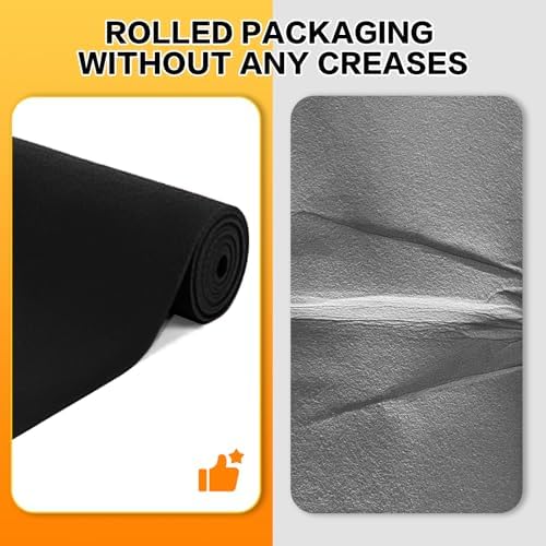 Black Carpet Runner for Party, Premium 160 GSM Felt Non-Woven Fabric Runway Rug for Party Wedding & Special Events,Rolled Package Without Creases (Black, 3X15 ft) - Image 5