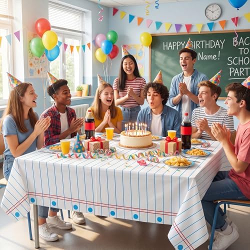 3 Pack Back to School Tablecloths,First Day of School Plastic Table Covers - Image 5