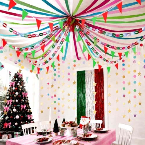 Christmas 574 ft Crepe Streamers Paper Chains Garland - Image 5