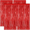 ZATAYE 4 Pack Red Valentines Christmas Foil Curtain Streamer Decorations by ZATAYE