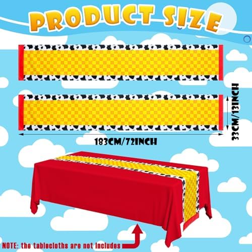 6 Pcs Cartoon Story Table Runner Birthday Party Supplies, Classic - Image 2
