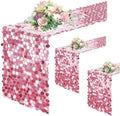 Pufogu 12 "x 108" Pink Premium Big Payette Sequin Overlay Linens mesh Table Runner, Rectangle Glitter Table Runner for Wedding Party, Birthday Party, Banquet Decor (3 Pack). by Pufogu