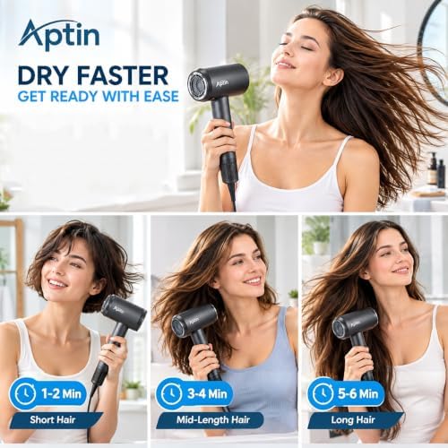 Ultra-Fast Drying High Speed Ionic Hair Dryer 110, 000 RPM, 200 Million Negative Ions for Frizz Reduction, Overheat Protection, Low Noise, Magnetic Concentrator, No Heat Damage, Lightweight - Image 2