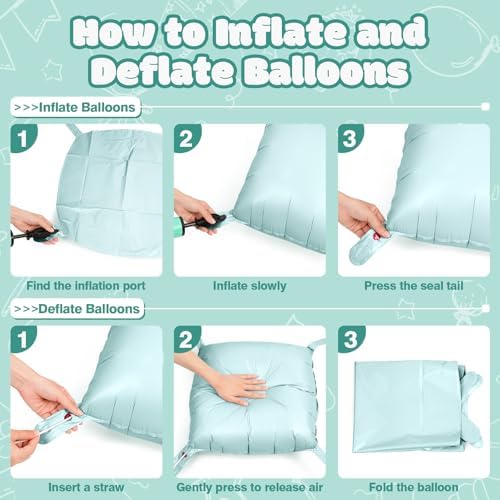 NISOCY 25PCS Pastel Green Square Foil Balloons Wall Backdrop - Image 3