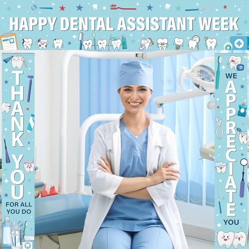 Smoothnovelty 3 Pcs Blue Dental Assistant Banner - Image 5