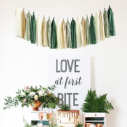 ANSOMO Sage Green Happy Birthday Party Decorations Retro Green Nude Ivory Dark Olive Kraft Paper Banner Balloons Neutral Rustic Boho Blush Safari Botanical Greenery Wild Décor Supplies Women Adults - Image 7