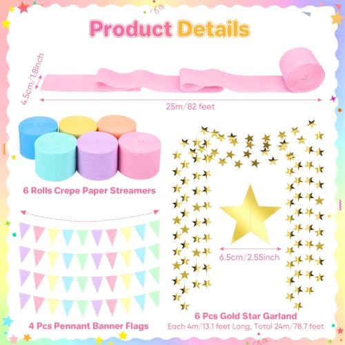 1200 Sheets Pastel Paper Chain Strips Streamers Garland Decorations Set - Image 3