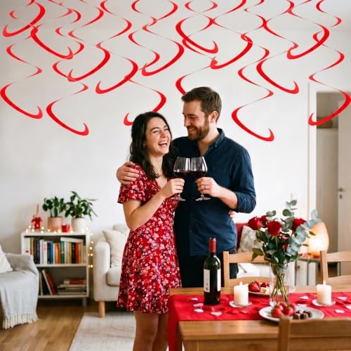 BEISHIDA 30Pcs Red Hanging Swirls for Birthday Christmas Decorations - Image 6
