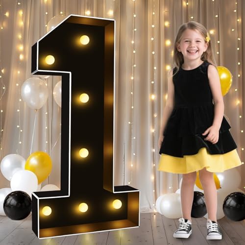 Pooqla 3FT Marquee Light Up Numbers 1 for 1st Birthday Decorations by Pooqla