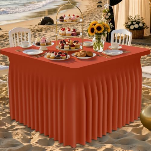 Smiry Spandex Elastic Fitted Table Cloth Skirt for 3FT Square Table - Image 2