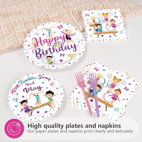 96Pcs Gymnastics Birthday Party Decoration for Girls Gymnastic, Serves 24 - Image 3
