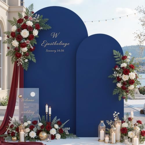 7.2 ft Arch Backdrop Cover Navy Blue - Double-Sided Spandex Arch Covers Stretchy Backdrop for Balloon Arches Birthday Party Baby Shower Banquet Wedding Photo Background - Image 7
