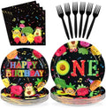96 Pcs Dancing Fruit 1st Birthday Decorations for Girls Boys, Serves 24 by Greencian