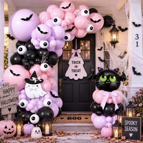Pink Purple Halloween Balloon Arch Kit, Spooky One Birthday Decorations - Image 4