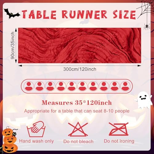 1 Pack Cheesecloth Table Runner 10Ft Christmas Gauze Boho Table Runners for Wedding Decor Bridal Shower Decorations Baby Shower Party(35" x 120") - Image 2