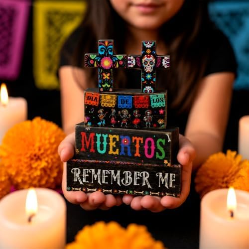 Moucuny 4 Pcs Day of the Dead Table Decor Dia De Los Muertos Decoration - Image 5