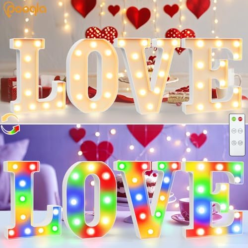 Pooqla LED Light Up Letters, Warm White and Colorful Lighted Marquee Letters with Remote, Lighted Letter for Party Birthday Decorations, Gift for Girls Boys Night Light, Wedding Home Decor, Letter S - Image 4