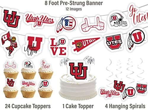 University of Utah Graduation Decorations Utah Utes Party Supplies 42 Pcs - Image 3