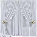 4 Panels Silver Grey Backdrop Curtain for Parties Wedding Wrinkle Free Silver Grey Photo Curtains Backdrop Drapes Fabric Decoration for Birthday Party Baby Shower 20ft(W) x 10ft(H) by Tao-GePartyDecorations