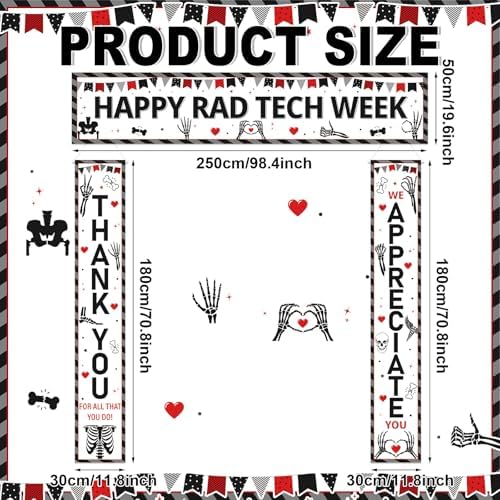 SmoothNovelty 3 Pcs Black Rad Tech Week Banner - Image 2