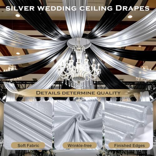 20ftx40ft Silver Ceiling Curtain for Wedding Parties - Image 3