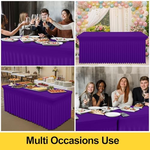Smiry Spandex Elastic Fitted Table Cloth Skirt for 8FT Rectangle Table - Image 5