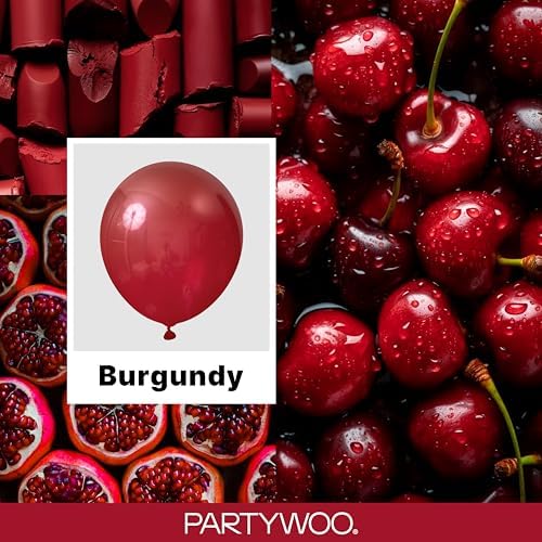 PartyWoo Burgundy Balloons 140pcs Dark Chestnut Red Maroon Different Sizes - Image 2