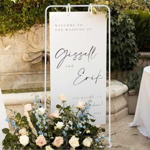 Wedding Sign Stand,Welcome Poster Easel Stand,White,1 Pack - Image 2