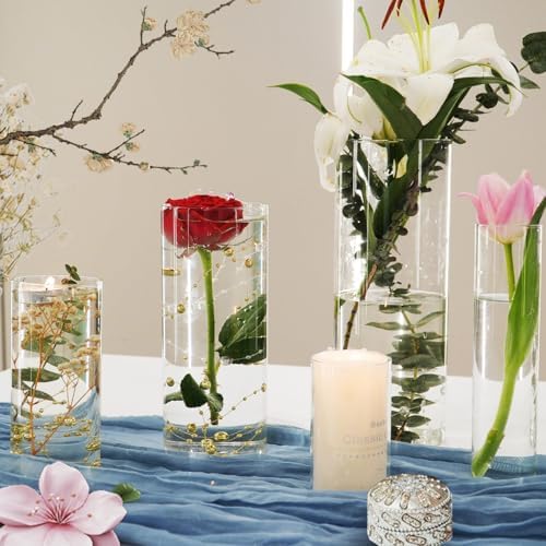 30pcs 11.8Inch Large Size Glass Vase Cylinder for Centerpieces Small Flower Glass Clear Home Decor Centerpiece Table Flower Vase Decorations for Wedding＆Holiday 6,7.9,10,10,11.8Inch Tall - Image 5