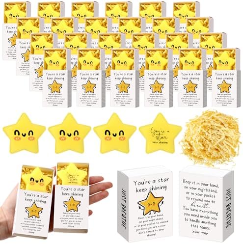 48 Sets Star Party Favors with Boxes Positive Gifts by Wettarn