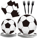 96Pcs Soccer Plates and Napkins Birthday Party Decorations Soccer Disposable Paper Tableware Set Sports Themed party supplies for Baby Shower Game Party Favors Birthday Gatherings Decor Serves 24 by Wiooffen