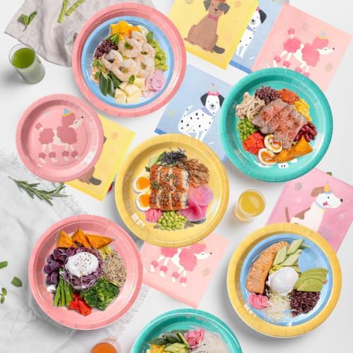 60Pcs Pet Dog Paper Plates and Napkins Set,Serve 20 - Image 5