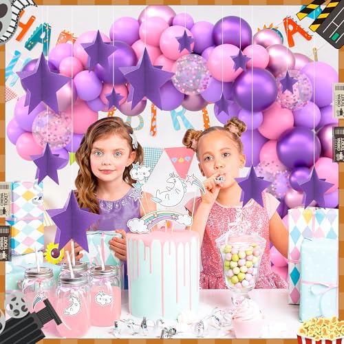 70 Pcs Star Centerpieces Purple Birthday Decorations for Women Girls Men 3D Glitter Star Party Decoration Princess Birthday Table Decor Party Supplies for Graduation Engagement Baby Shower - Image 7