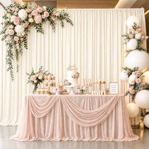 30x10FT Ivory Backdrop Curtains for Parties Wrinkle Free Drapes - Image 4