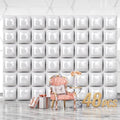 NISOCY 48PCS White Square Foil Balloons Wall Backdrop by NISOCY