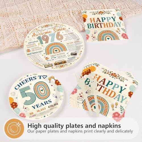 96Pcs Awesome Since 1976 Birthday Decorations for Back in 1976 Serves 24 - Image 6