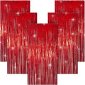 5 Pack 3.28ft x 6.56ft Glitter Red Tinsel Foil Fringe Curtains, Photo Booth Backdrop Party Decorations for Birthday Wedding Baby Shower Graduation Valentines Day New Years by Unknown