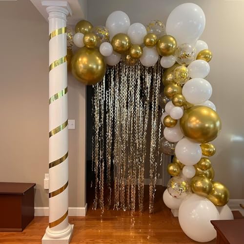 White and Gold Balloons, 60 Packs 12 Inch Metallic Gold Balloons - Image 4