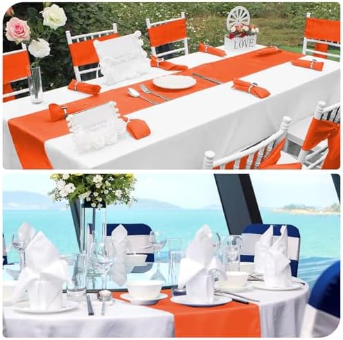 12 Pack Orange Satin Table Runner 12 x 108 Inch Long Premium Table Runners for Wedding Party Events Decoration, Birthday Parties, Banquets Decorations, Graduations, Engagements - Image 6
