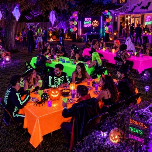 Mega-L Glow in the Dark Party Supplies, Neon Table Cloths, 3 Pack - Image 2