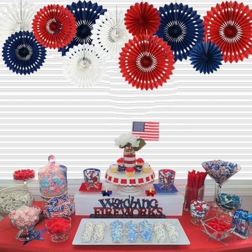 BEISHIDA Honeycomb Round Paper Fans Red White Blue Hanging Party Decoration - Image 4