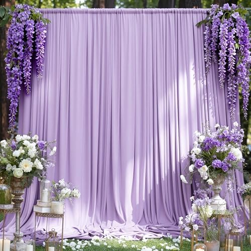 MEETSKY Purple Backdrop Curtains,Wedding Backdrop Drapes,5ft x 7ft,2 Panels by MEETSKY